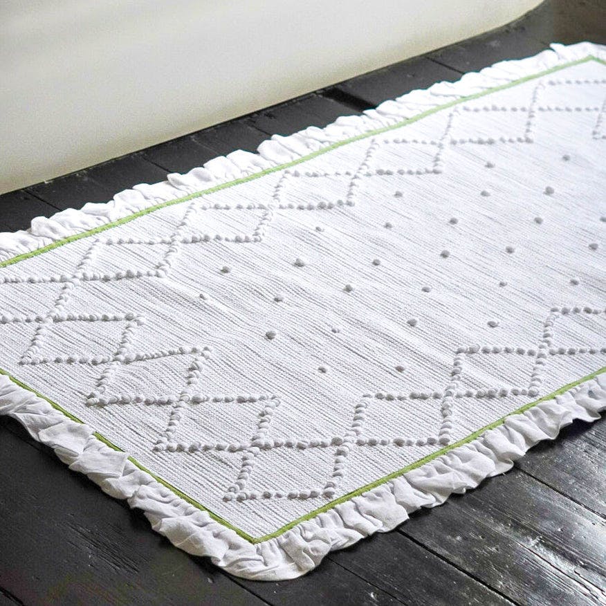 Matilda Goad Jumbo Linen Frill Bathmat, £60