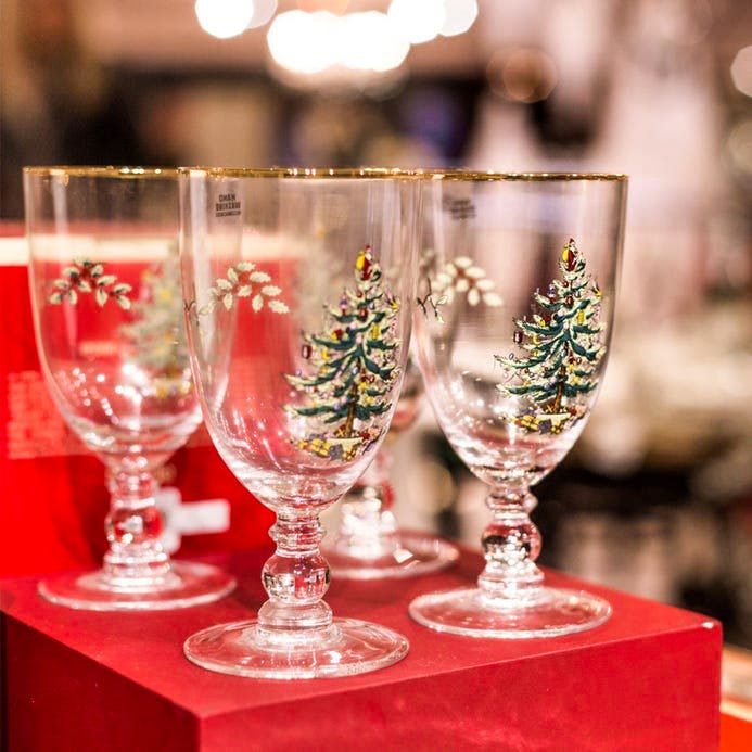 Fortnum & Mason Spode Christmas Tree Goblets, Set of 4, £39.95