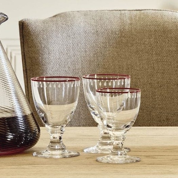OKA Adam Lippes Set of Four Coquille Large Crystal Wine Glasses, £95 (Was £160)