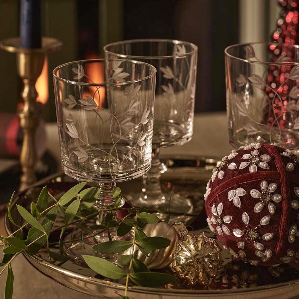 Marks & Spencer M&S Collection Set of 4 Floral Etched Wine Glasses, £25