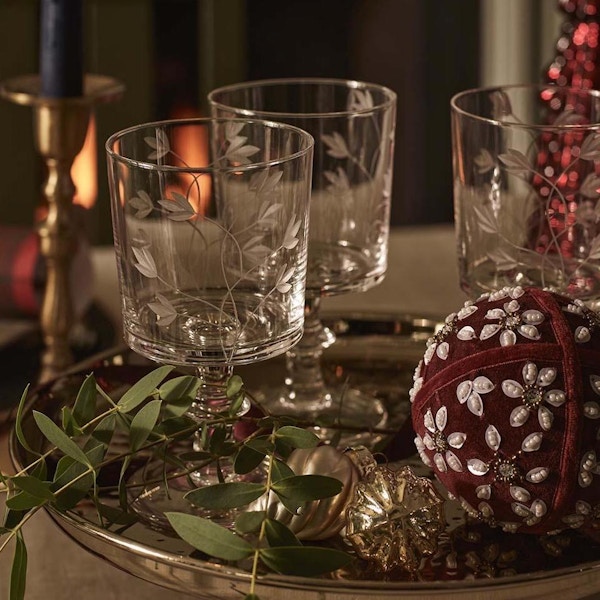 Marks & Spencer M&S Collection Set of 4 Floral Etched Wine Glasses, £25