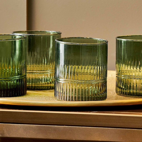 H&B Style Mila Tumbler Glass (Set of 4) Dark Emerald, £45