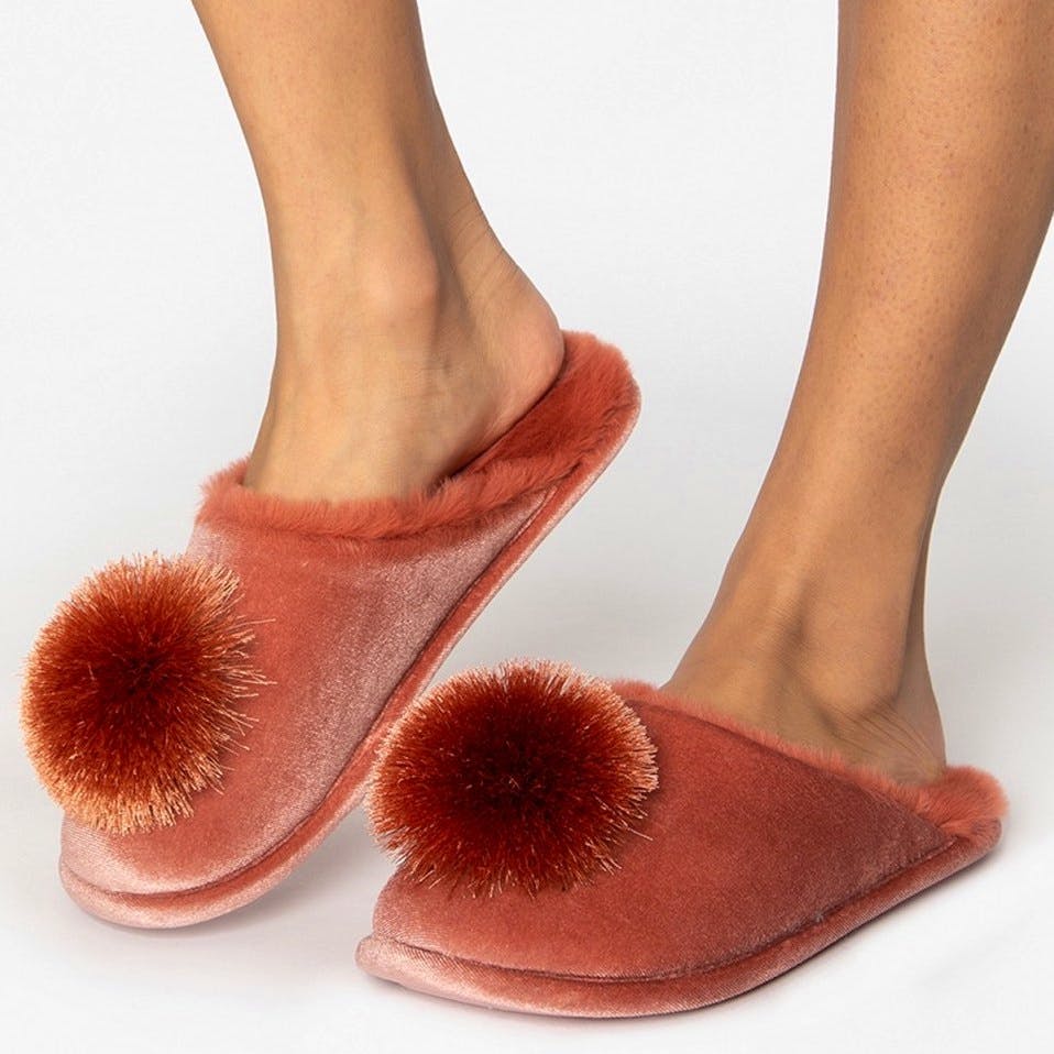 Wolf & Badger Coco Mule Slipper In Terracotta, £30