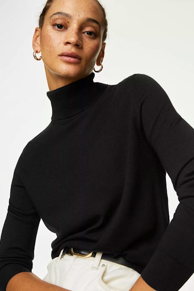 M&S Pure Merino Wool Roll Neck Jumper, £35