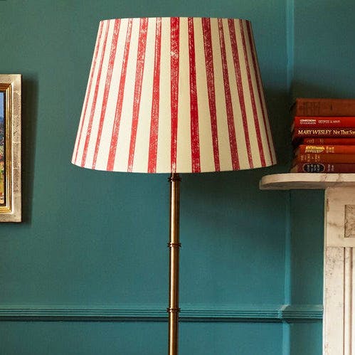 Pooky 45cm Straight Empire Shade In Scarlet Tapers Hand Painted Card, £77