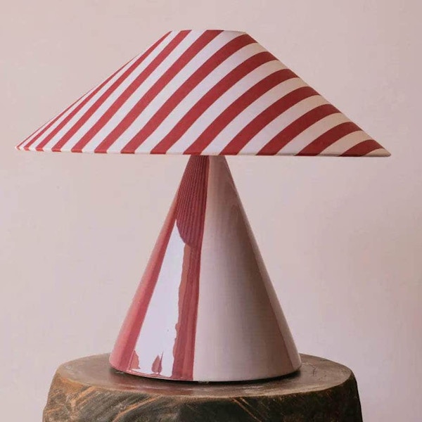 Maison Flaneur Caterina Red-wine stripes + Mauve Lamp (Limited Edition), £500.06
