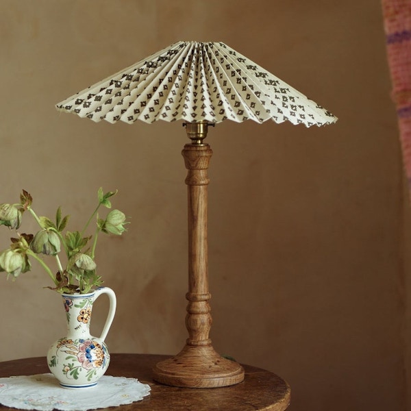 Rowen & Wren Nora Pleated Lampshade, Large, Ditsy Olive, £54