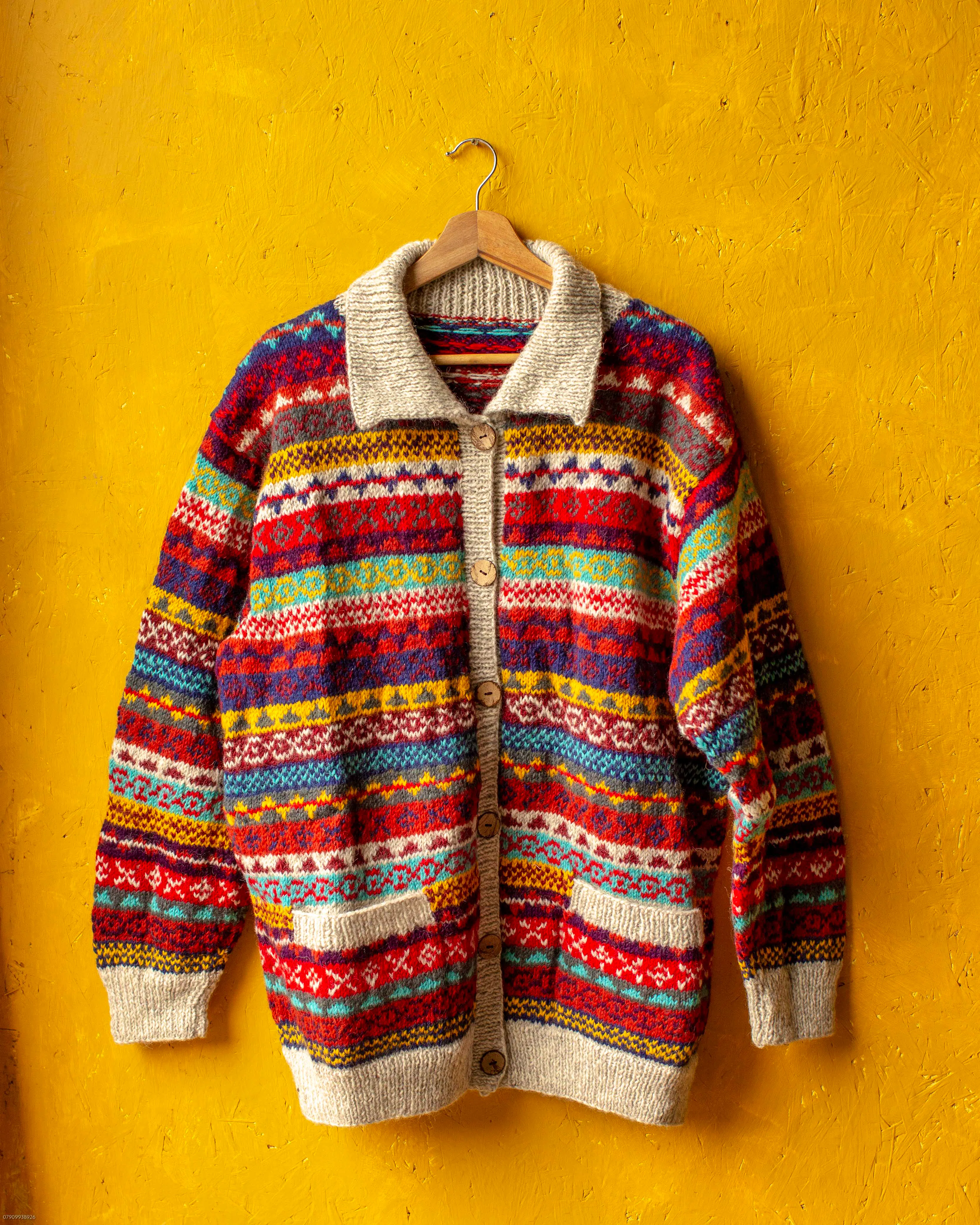 The India Shop Hand Knitted Wool 'Fairisle' Cardigan, £99.95