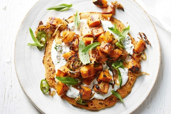 Chickpea Pancake With Indian-spiced Sweet Potato 