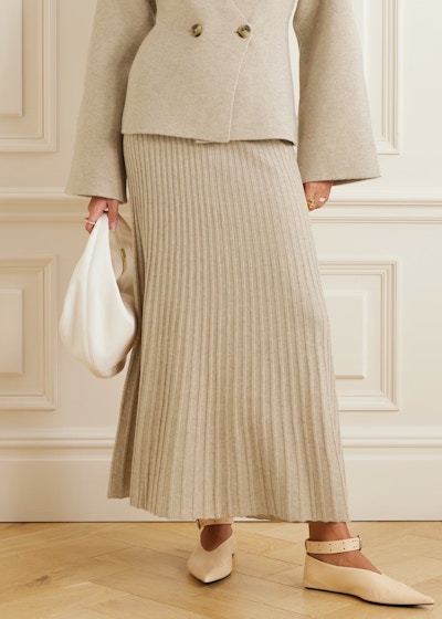 By Malene Birger Wool Maxi Ribbed Skirt, NOW £175 (Was £350)