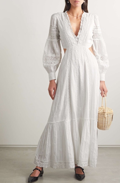 Loveshackfancy Cotton Embroidered Cut-Out Maxi Dress, NOW £290 (Was £413)