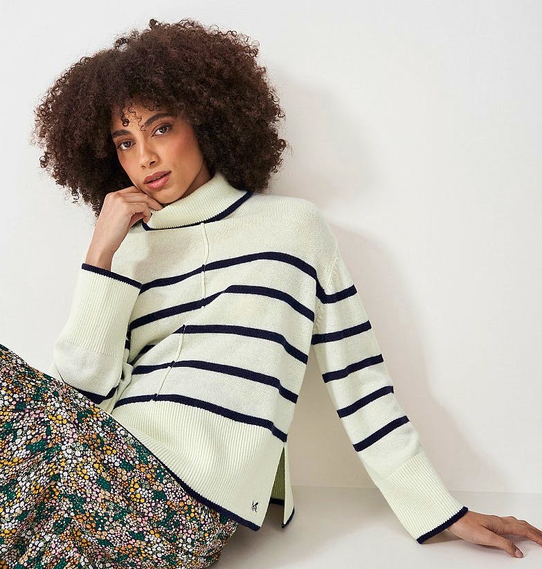 Crew Clothing Company Wide Sleeve Lambswool Roll Neck Jumper, £69