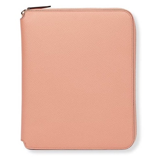 Smythson A5 Writing Folder With Zip In Panama, £158