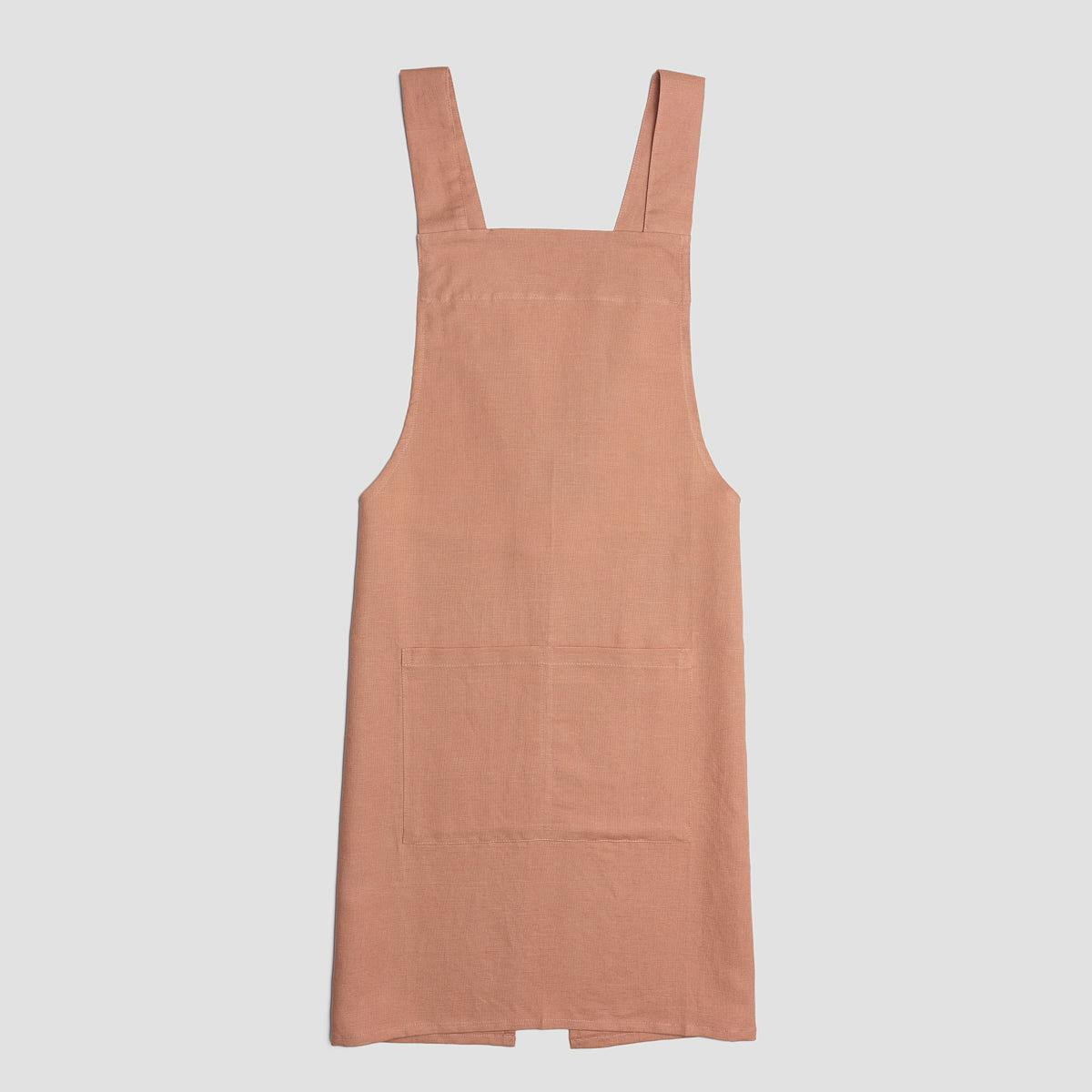 Piglet In Bed Warm Clay Linen Apron, NOW £25 (Was £45)