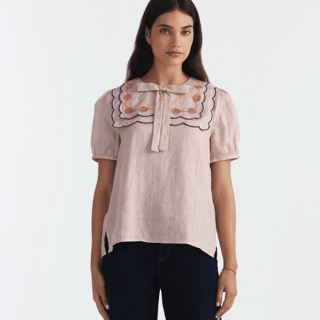 Saloni Marlowe B Top In Light Peach, £325