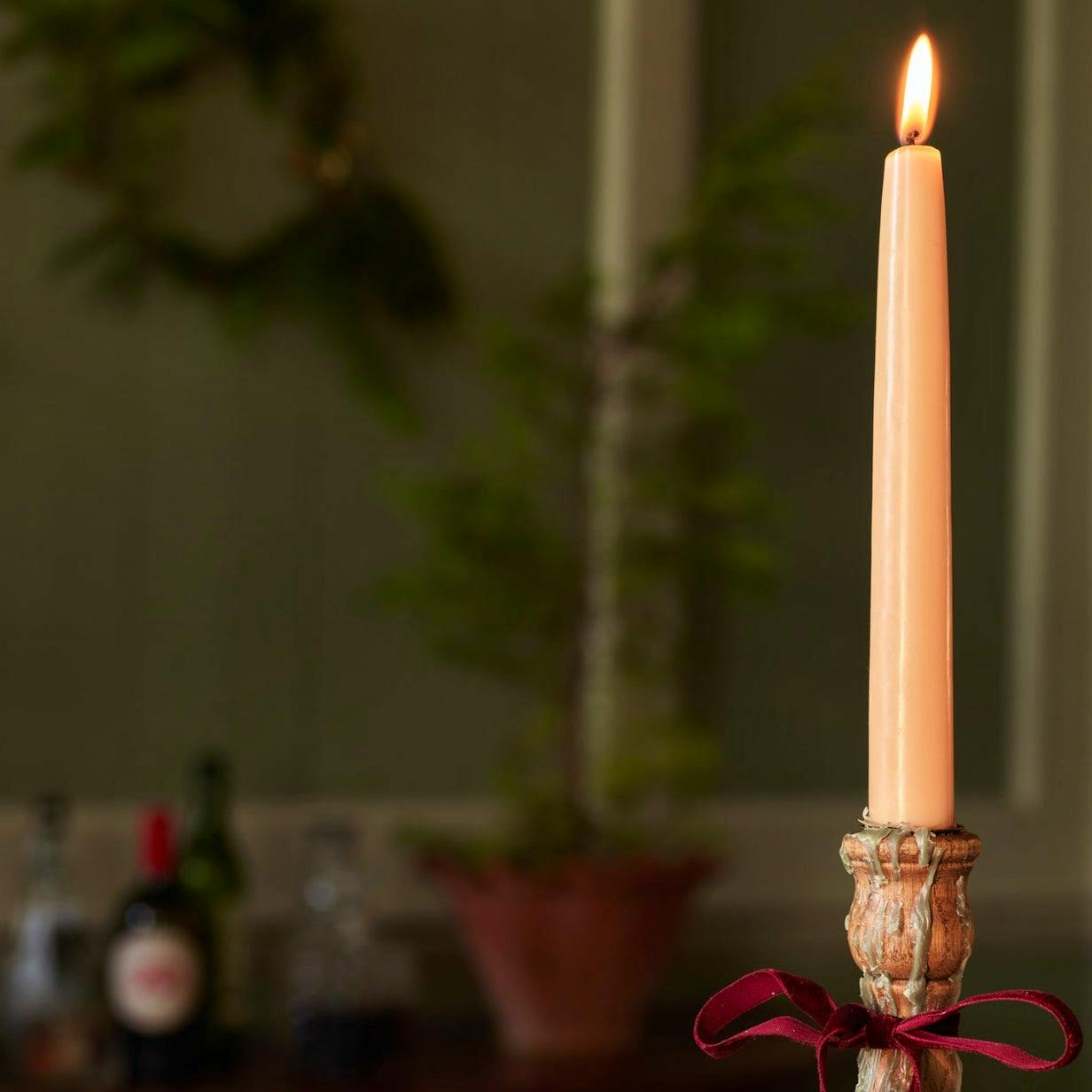 Rowen & Wren Beeswax Dinner Candles, Orange Blossom, Set of Two, £19