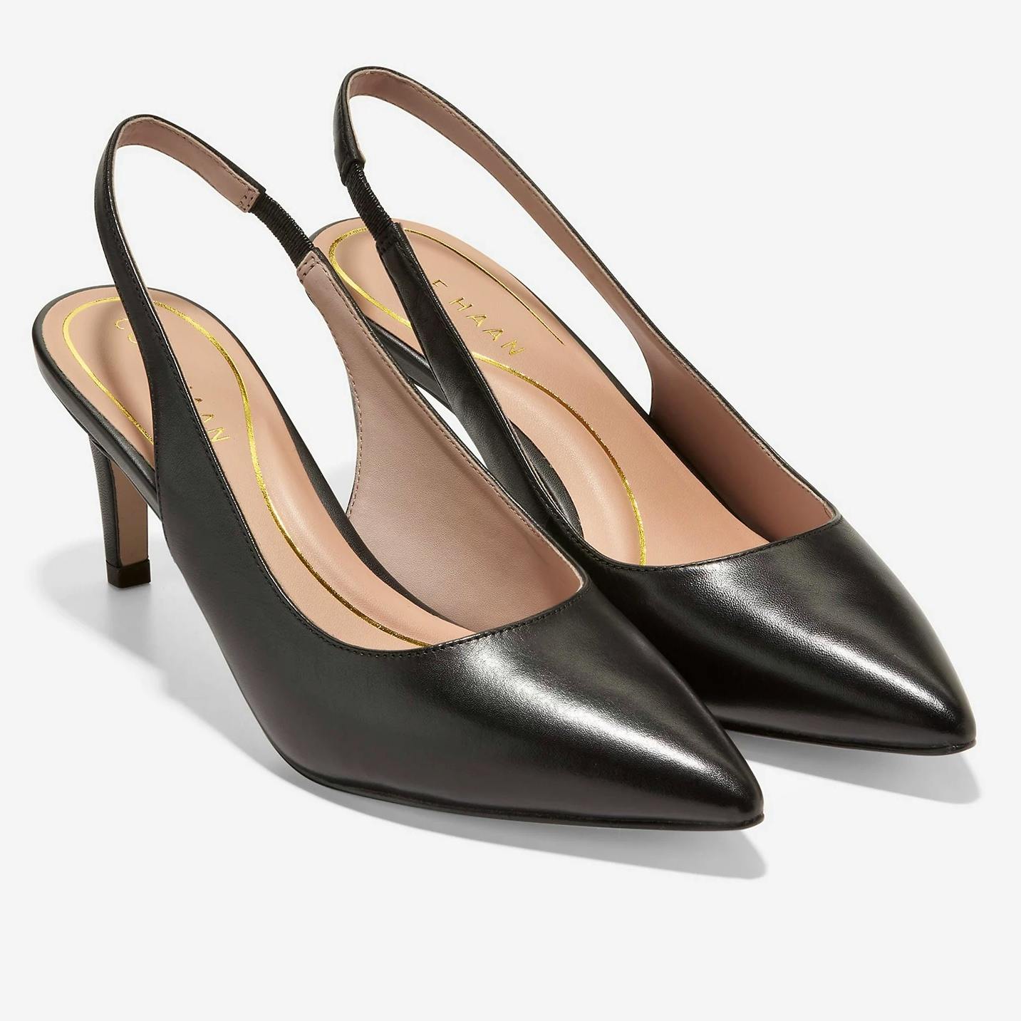 Marks & Spencer Vandam Leather Kitten Heel Slingback Shoes, NOW £116 (Was £145)