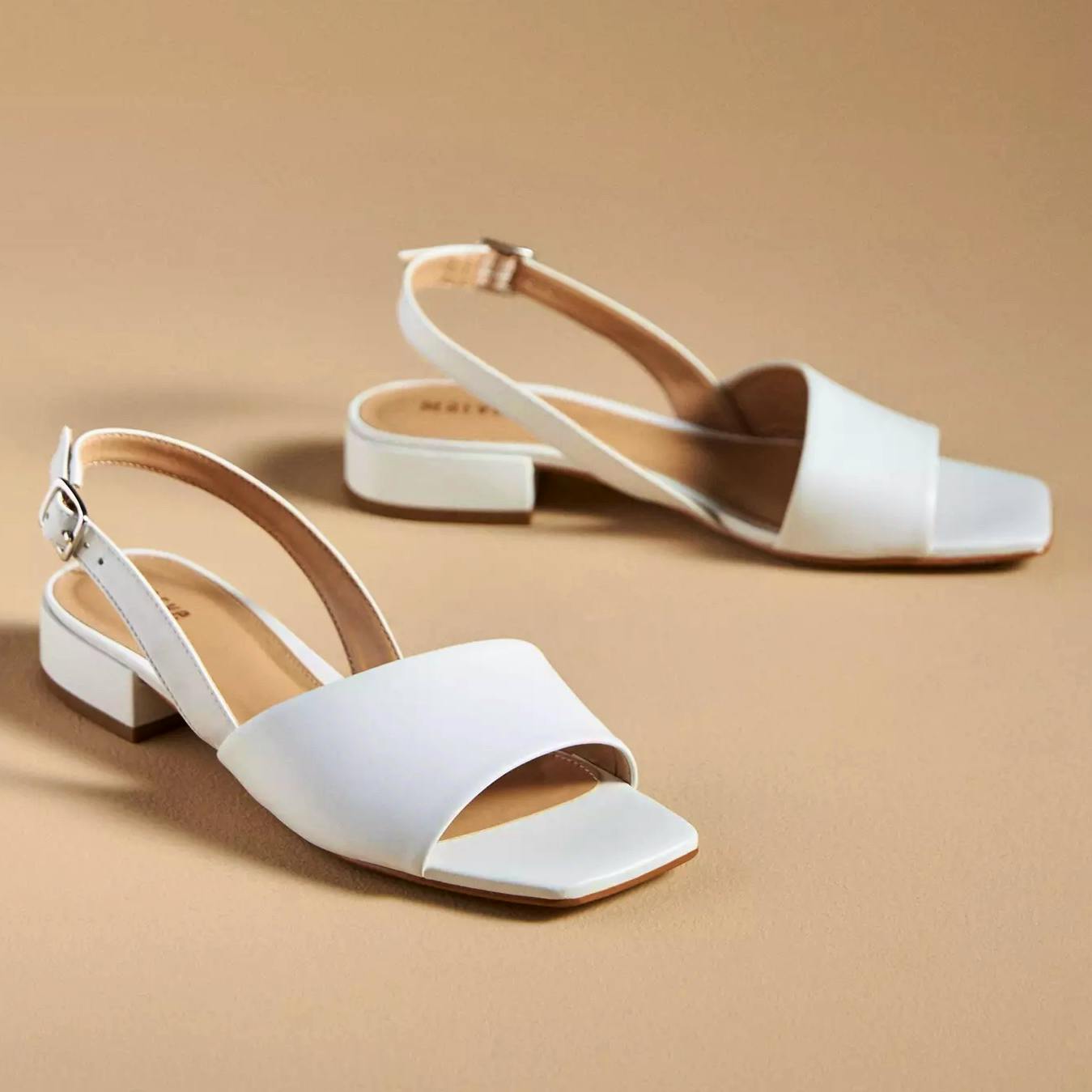 Anthropologie Maeve Asymmetrical-Strap Leather Slingback Sandals, £95
