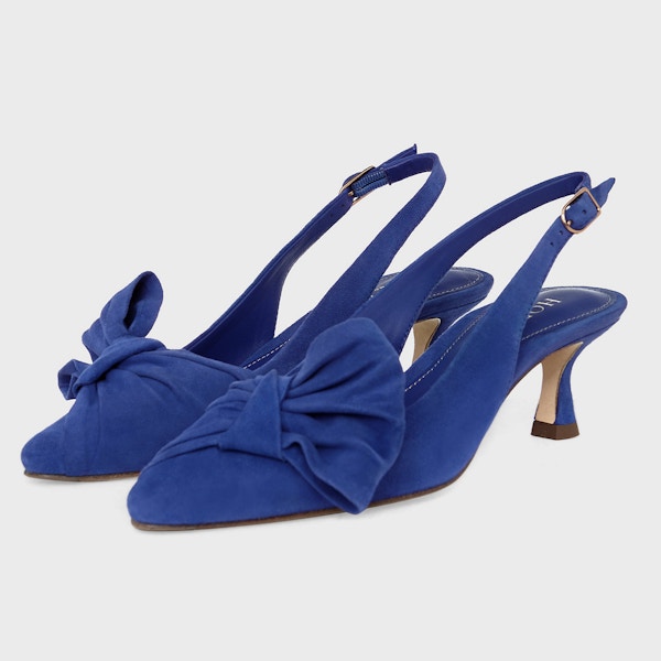 Marks & Spencer X Hobbs Suede Bow Kitten Heel Slingback Shoes, NOW £65 (Was £129)