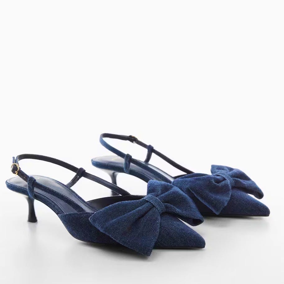 Mango Bow-Heeled Denim Shoes, £45.99