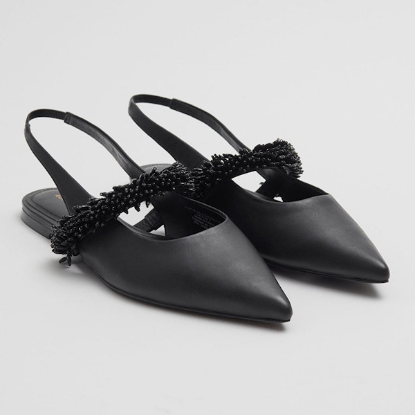 & Other Stories Pearl Embellished Slingback Ballerinas, NOW £69 (Was £100)