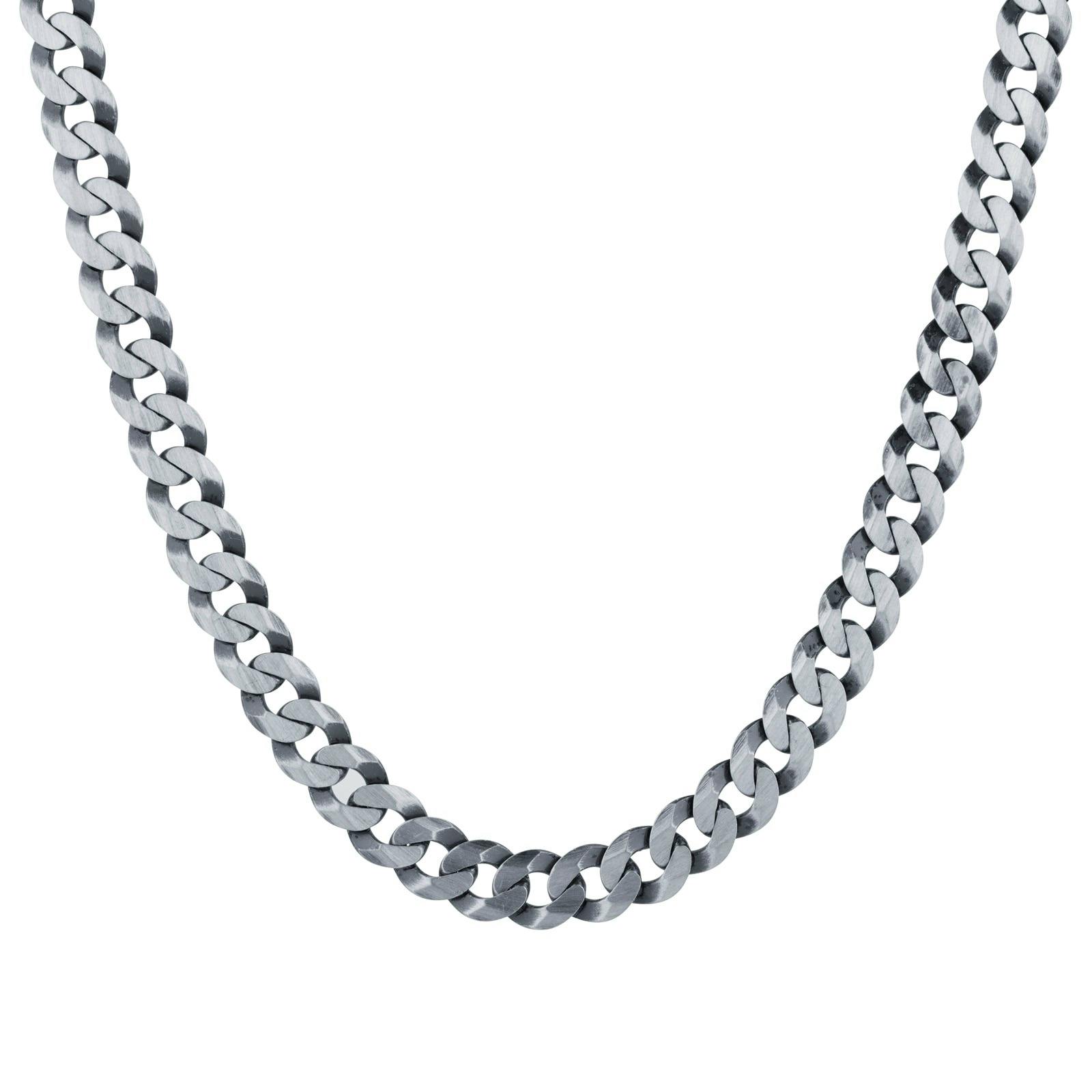 Sterling Silver Mens 20 Inch Oxidised 7.9mm Curb £136 (Was £170)