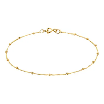 9ct Yellow Gold Beaded Chain Bracelet