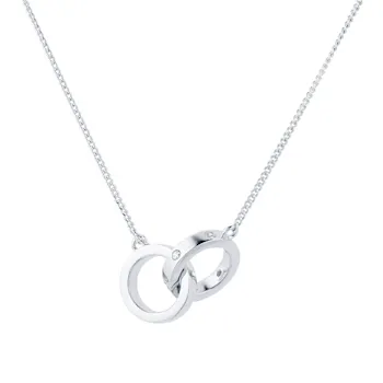Silver Cubic Zirconia Station Necklace