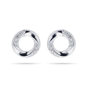 9ct WG 0.03cttw Circle Studs