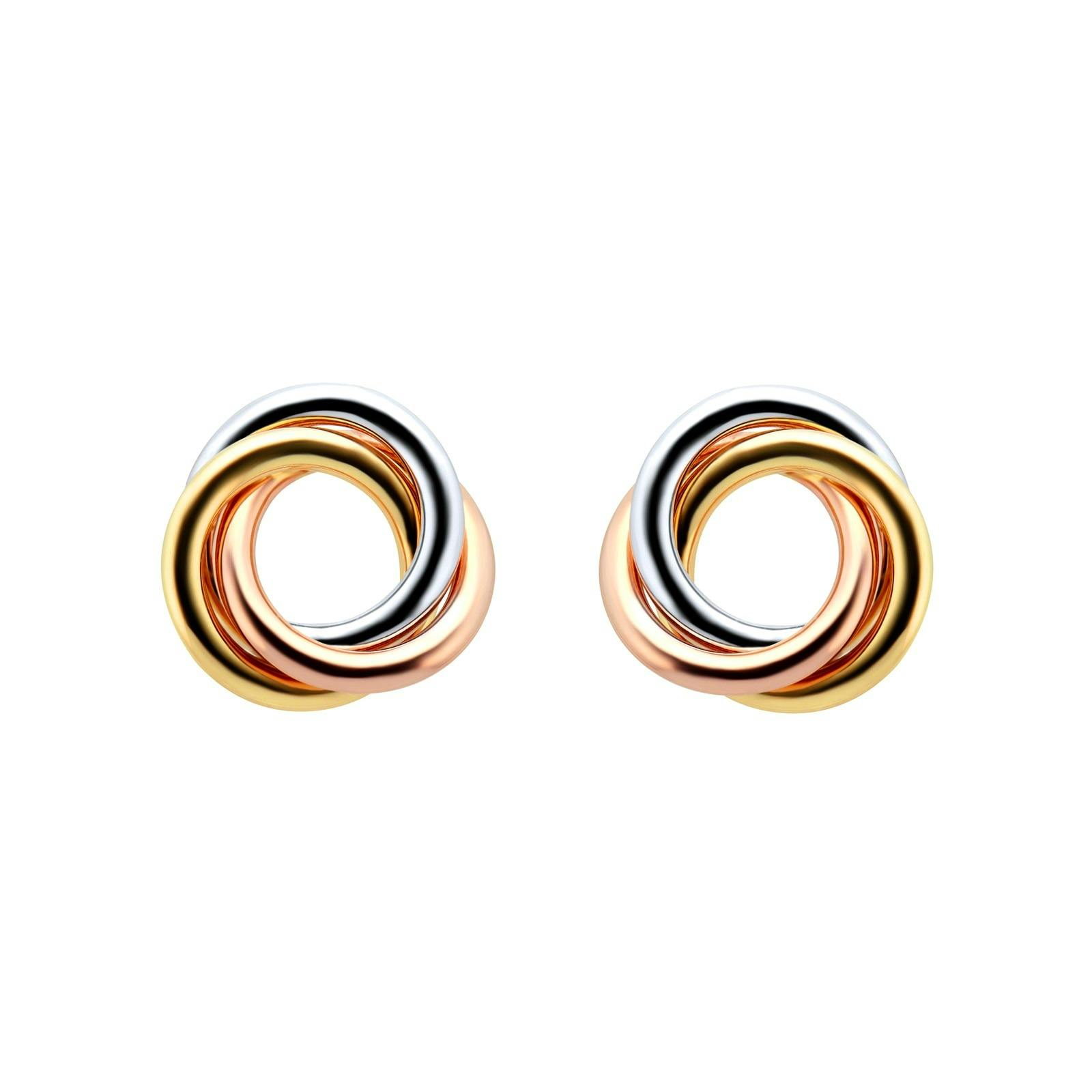 18ct Tri Colour Stud Earrings £450