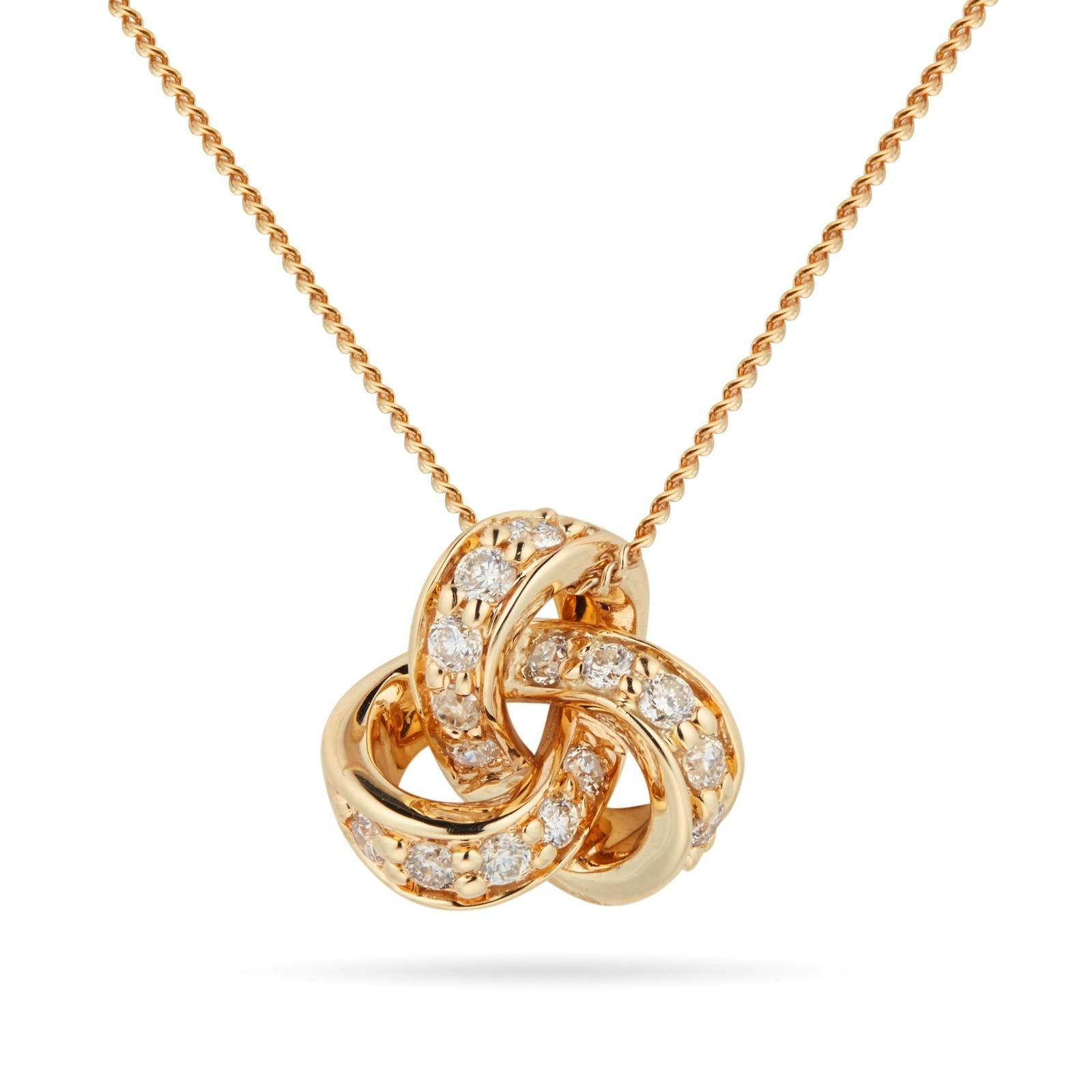 9ct Yellow Gold 0.15cttw Diamond Knot Pendant £400