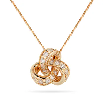 9ct Yellow Gold 0.15cttw Diamond Knot Pendant
