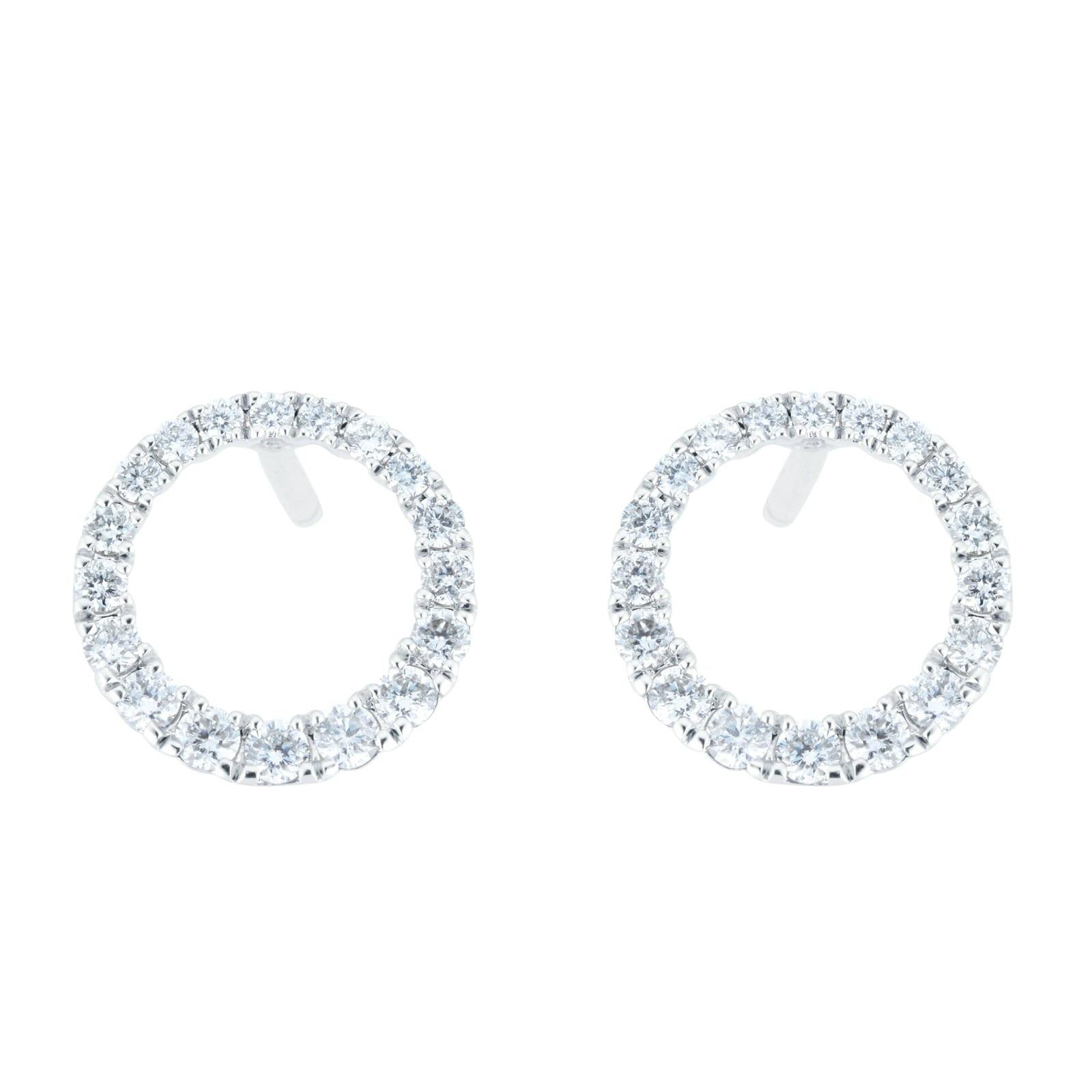 18ct White Gold 0.34ct Diamond Circle Stud Earrings £1,000