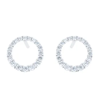 18ct White Gold 0.34ct Diamond Circle Stud Earrings