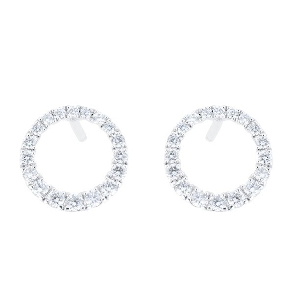 18ct White Gold 0.34ct Diamond Circle Stud Earrings £1,000