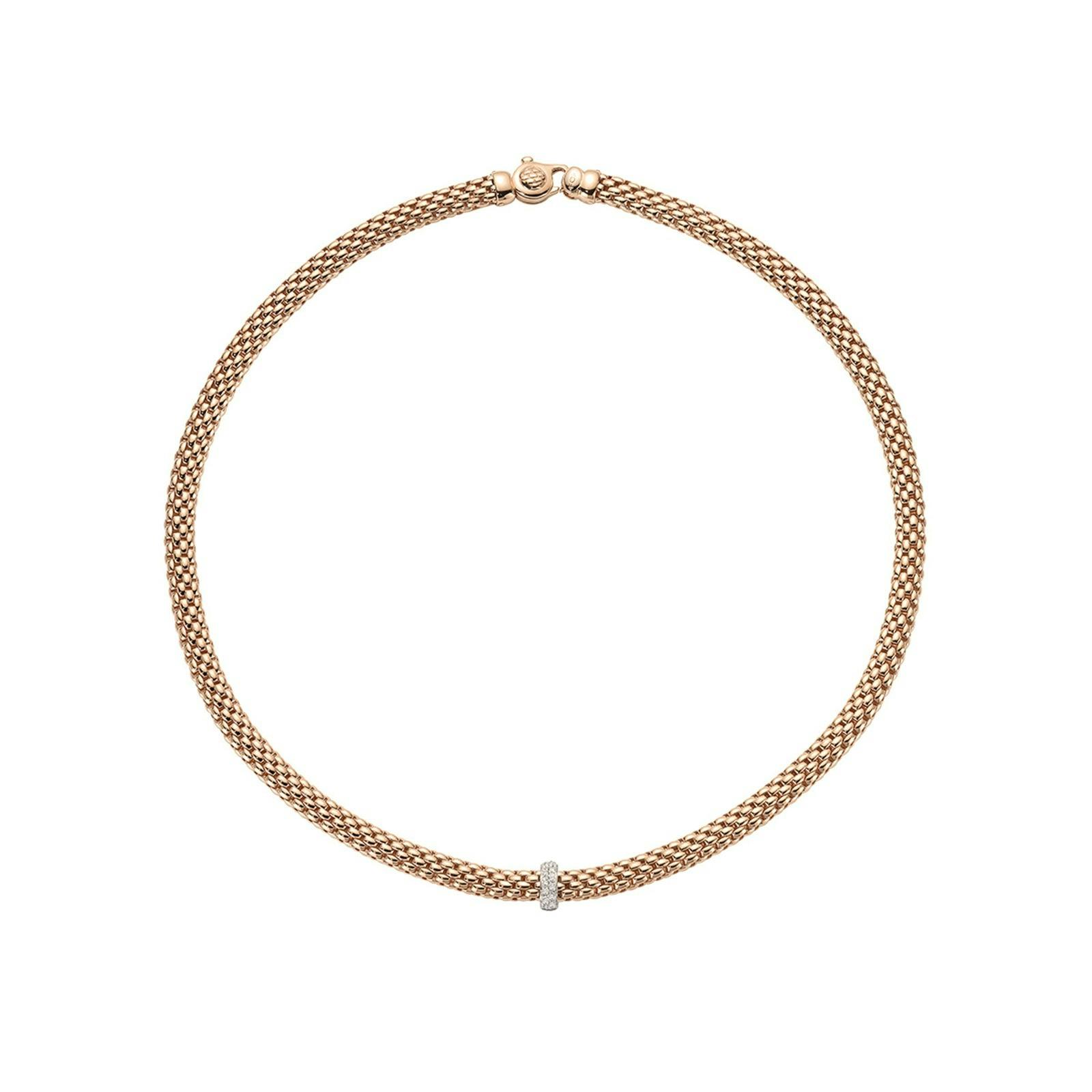 Fope 18ct Rose & White Gold Flex'it Vendome 0.10cttw Diamond Necklace £6,490