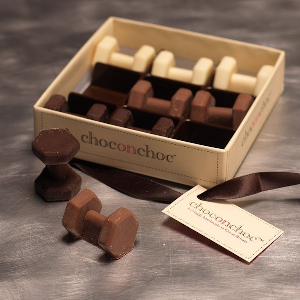 Choc On Choc Chocolate Dumbbells, £10