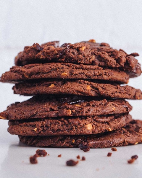 Chocolate & Almond Butter Cookies A grown-up take on a choc-chip cookie that’s child’s play to make. <I>Delicious Magazine</I>