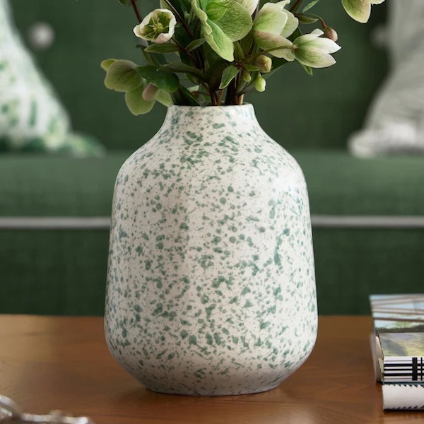 Nina Campbell Meadow Splatter Glaze Vase, £40