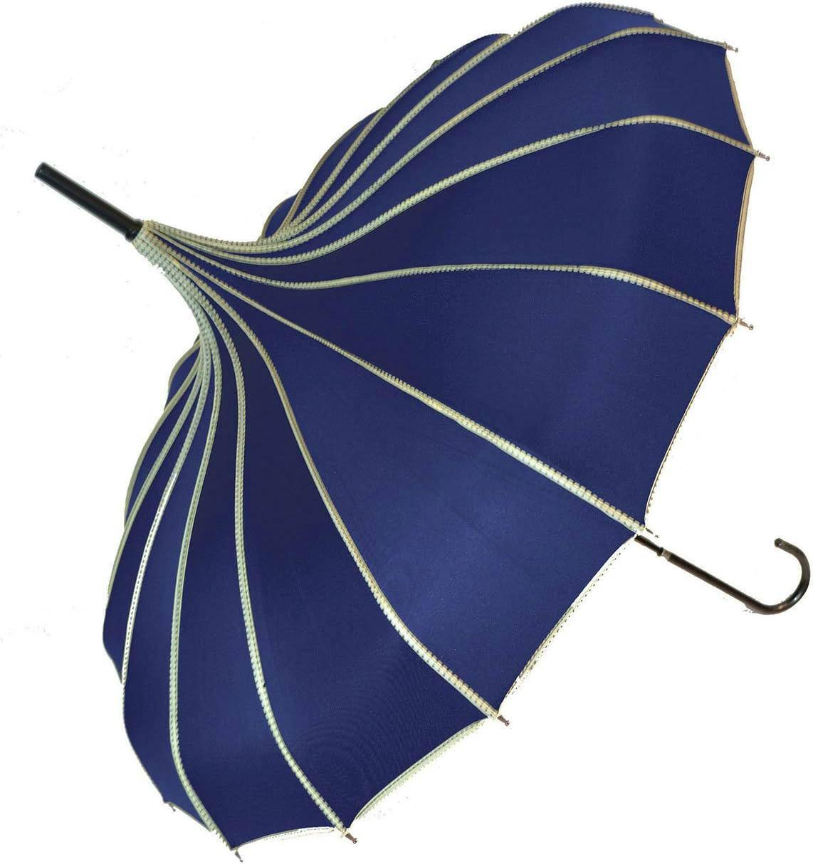 Amazon Ribbed Pagoda Navy Umbrella, £24.75