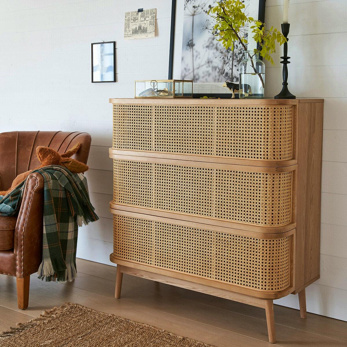 Laora Cane Chest of 3 Drawers £650