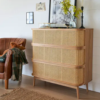 Laora Cane Chest of 3 Drawers