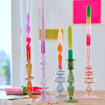 Chilava H20.3cm Glass Candlestick