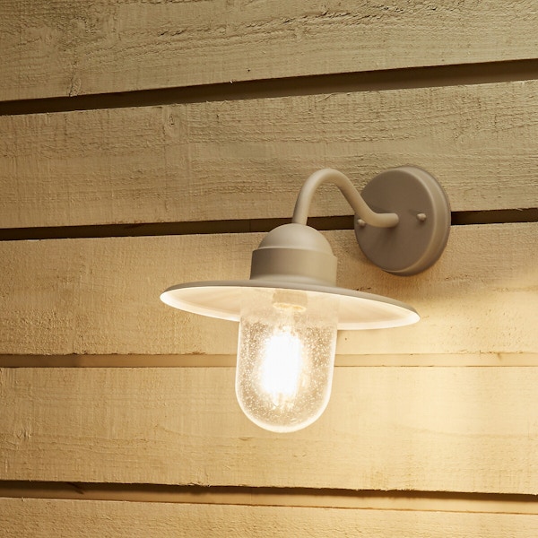 Taupe and Clear Glass Fisherman Style Outdoor Wall Light £59