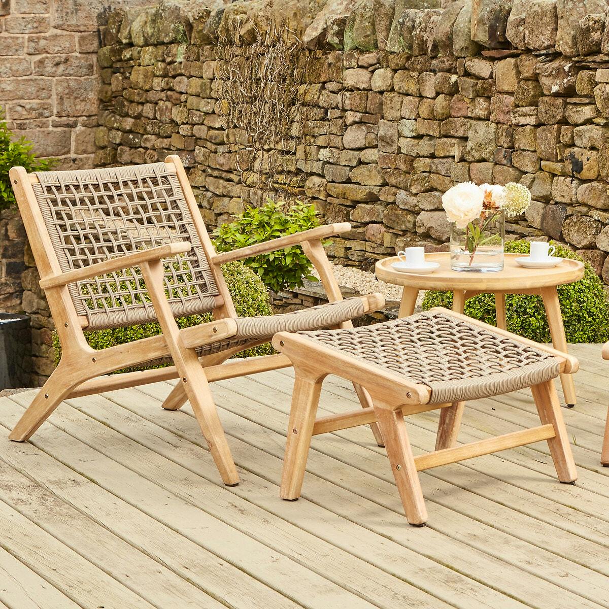 Lounge Chair & Hocker Footstool Garden Furniture Set £549
