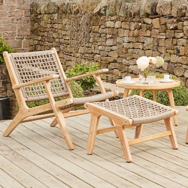 Lounge Chair & Hocker Footstool Garden Furniture Set £549