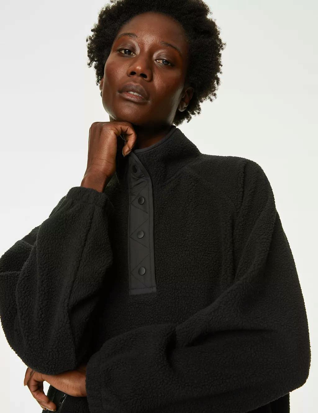 Marks & Spencer Relaxed Borg Funnel Neck Fleece Jacket, £45