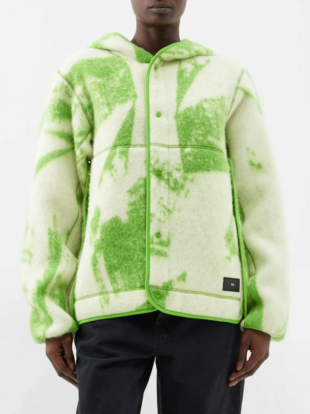 Y–3 Abstract-Jacquard Fleece Hooded Jacket, £349