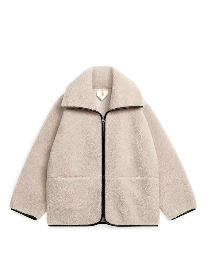 Arket Leather Detailed Pile Jacket, £149