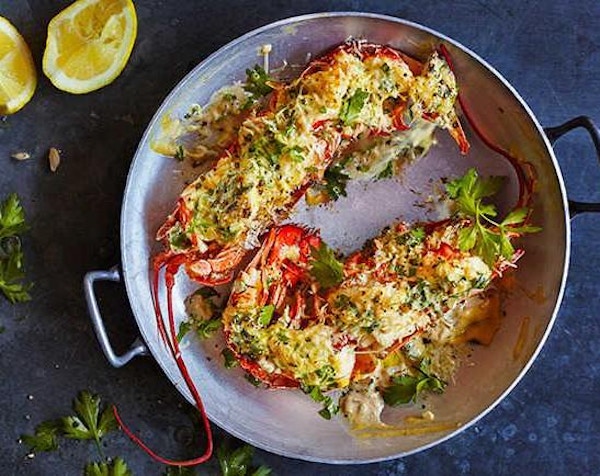 Lobster Thermidor With White Wine Sauce 